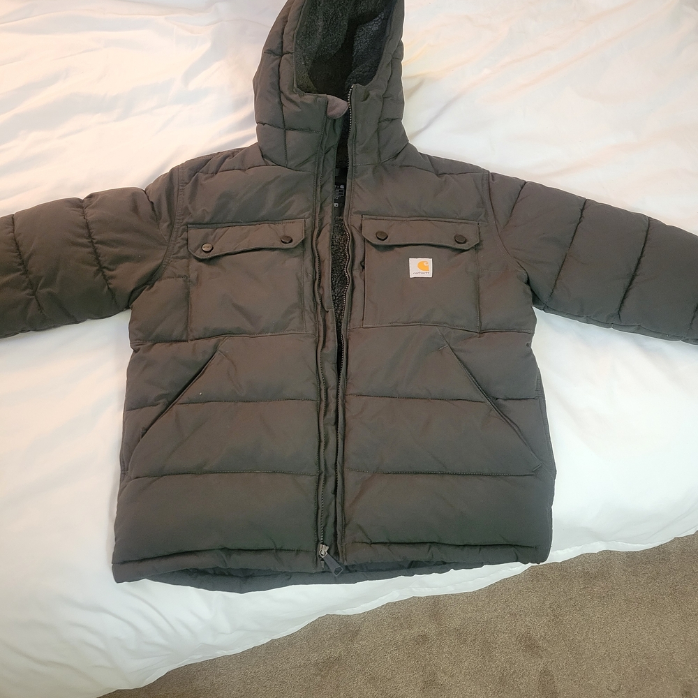 Carhartt Men's Dark Green Hooded Puffer Jacket